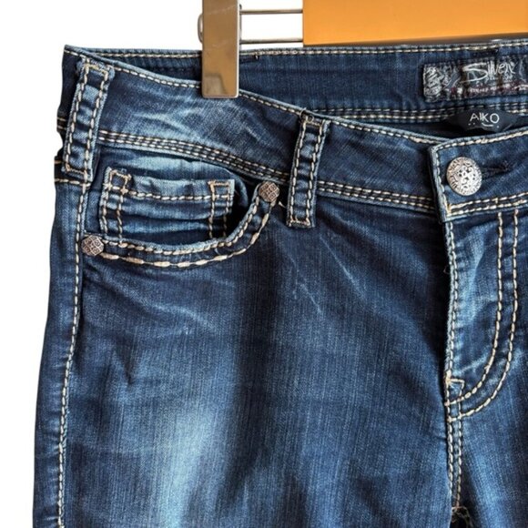 Silver Jeans Aiko Mid Skinny Zip Ankle Jeans 33 Ankle Zipper - Picture 5 of 16